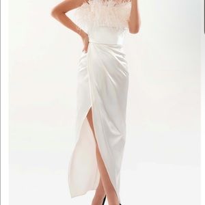 Its Milla Dress | Celina Slip Midi Feathered Dress